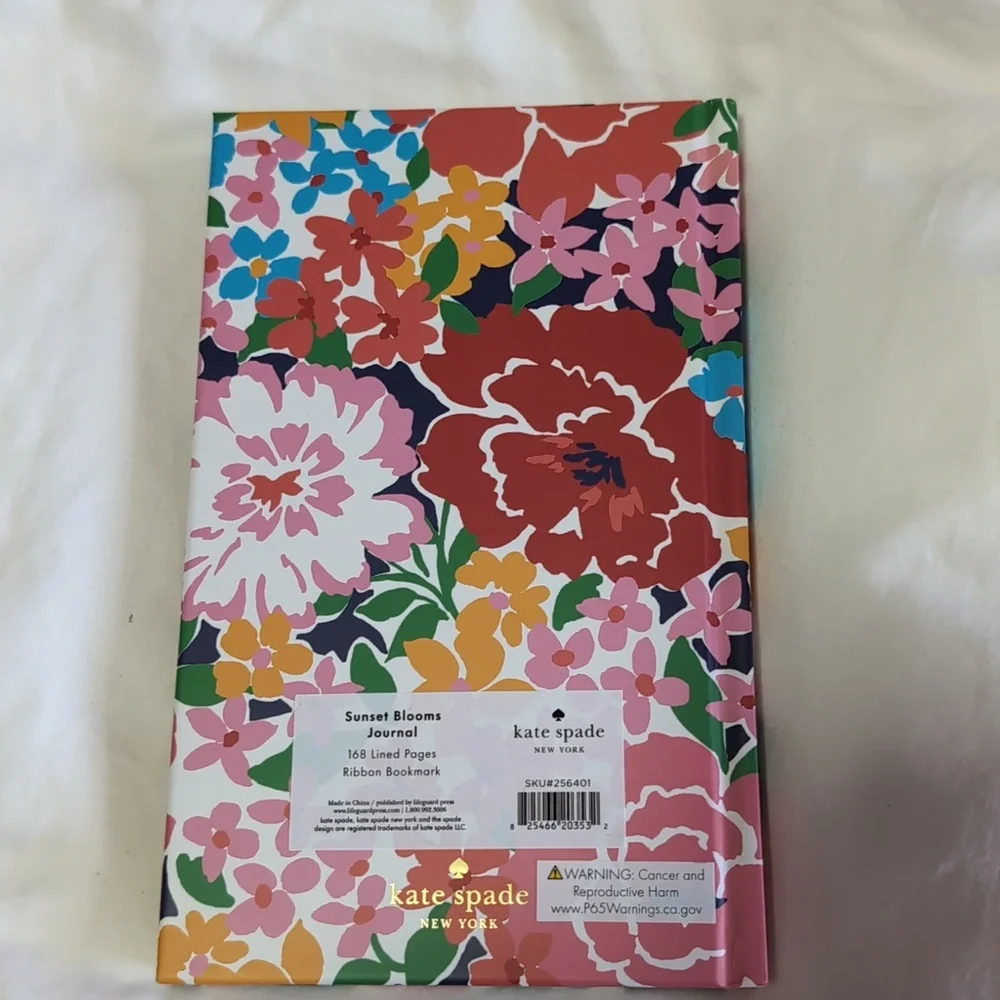 Kate Spade Sunset Blooms Colorful Floral Pattern Hardback Ribbon Journal